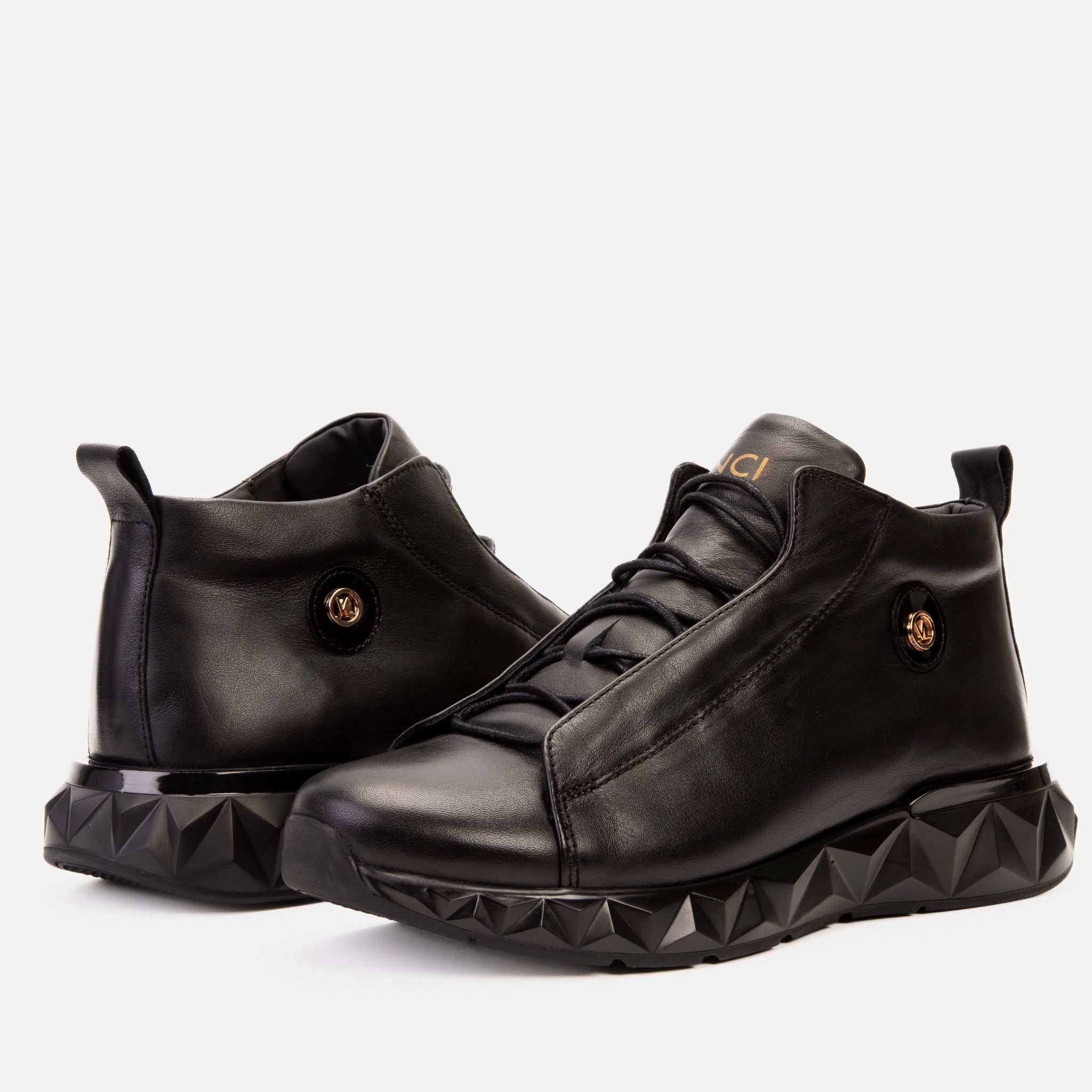 People Boots The Vertex Black Leather Men's Sneaker