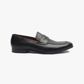 Kenny Premium Leather Penny Loafers Black Bit Loafers