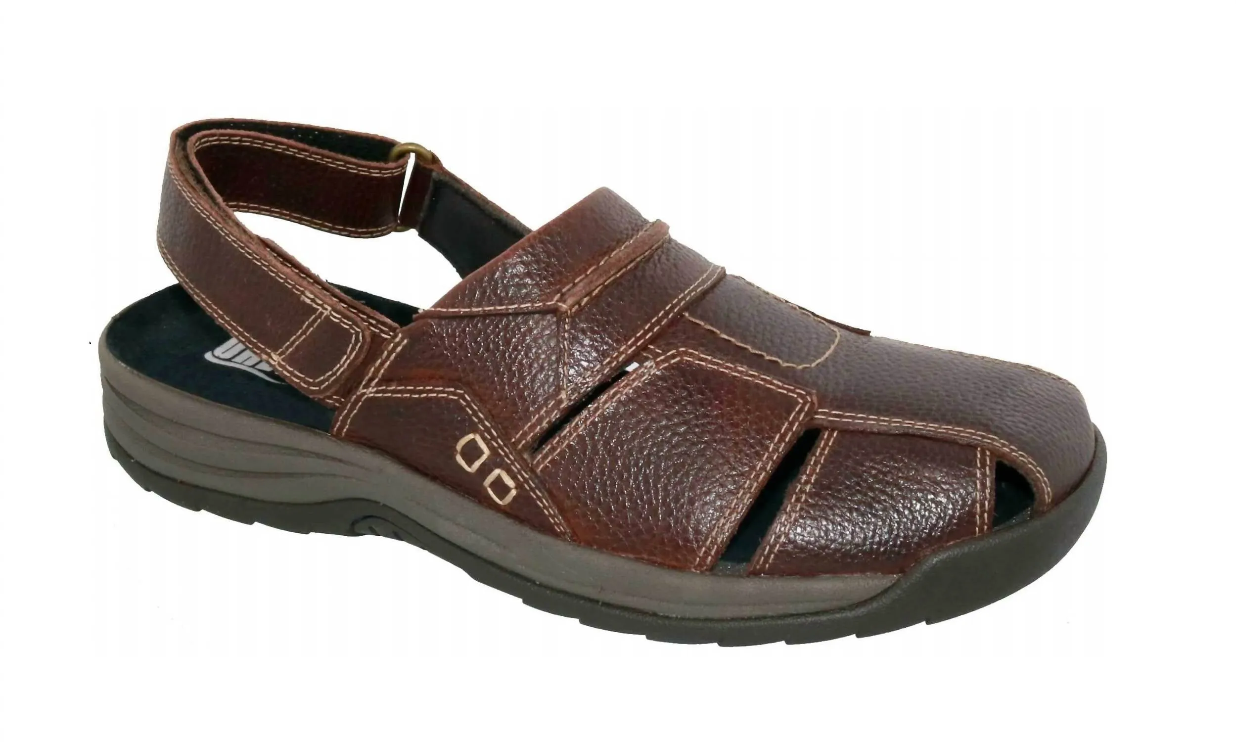 Ta Sandals Men's Barcelona Sandal In Dark Brown Pebbled Leather