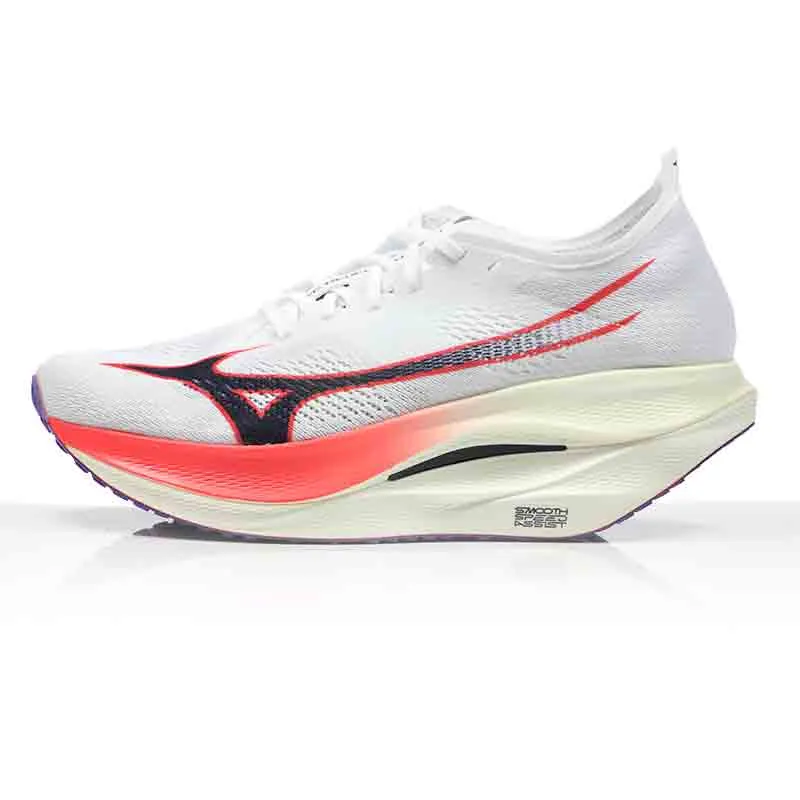 Mizuno Wave Rebellion Pro 3 Men's Running Shoe - White/Baritone Blue/Fiery Coral Running Shoe Store Gait Analysis 3d Foot Scan 2024