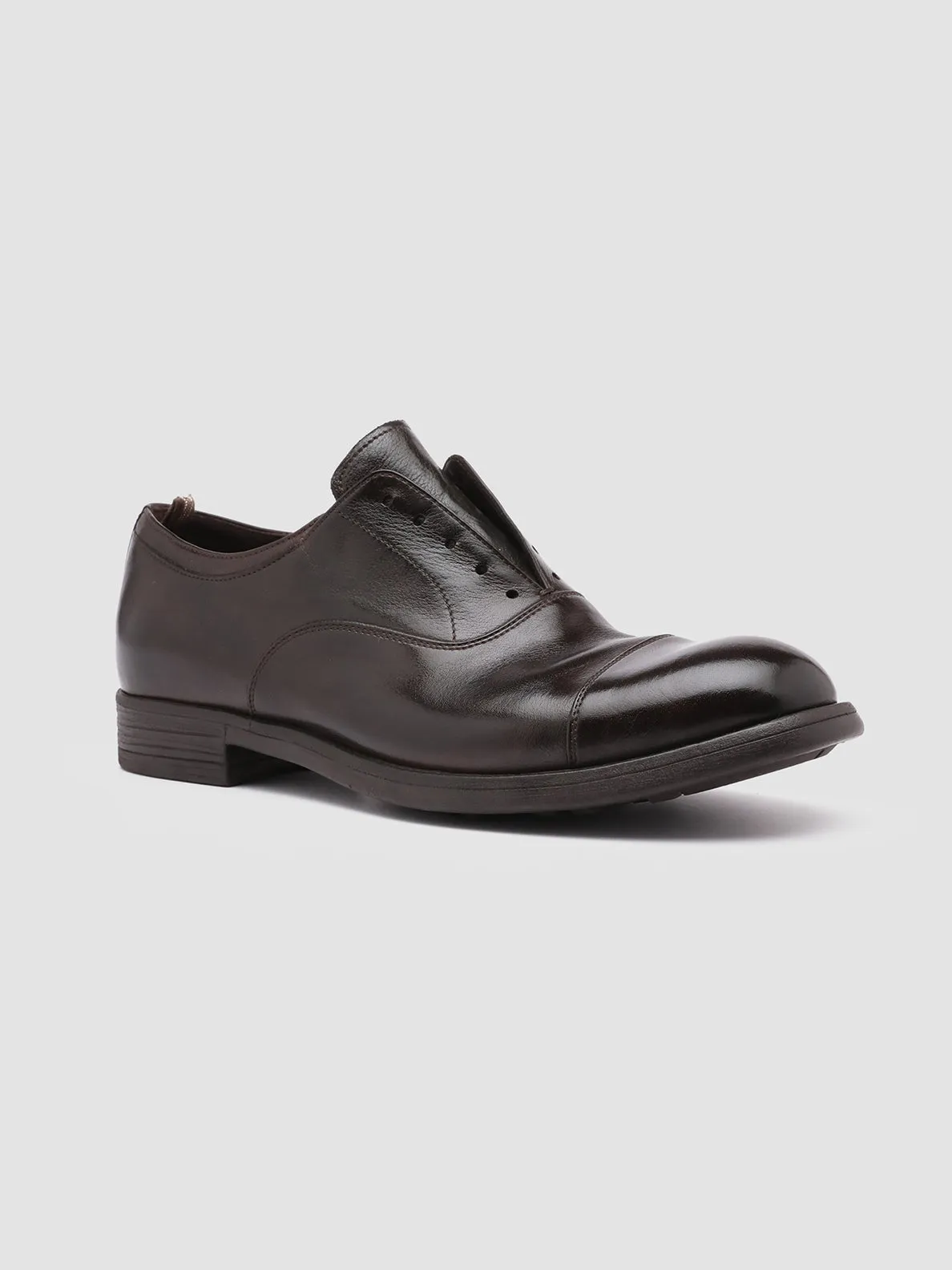 CHRONICLE 003 - Dark Brown Leather Oxford Shoes Hologram Oxfords