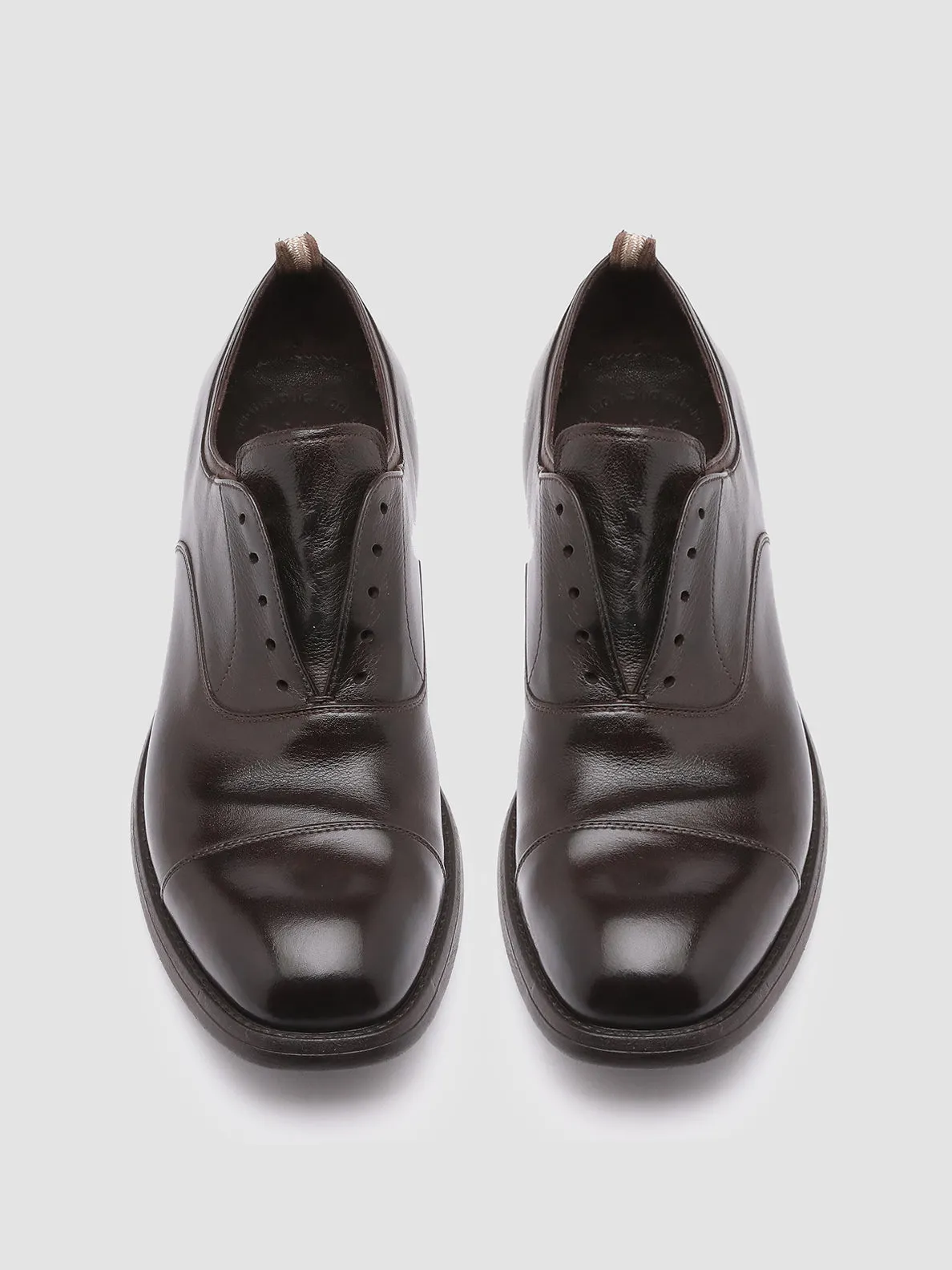 CHRONICLE 003 - Dark Brown Leather Oxford Shoes Socks For Oxfords
