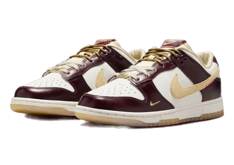 Youth Nike Golf Shoes Nike Women's Dunk Low Lx Shoes - Burgundy Crush / Sail / Team Gold / Dark Red