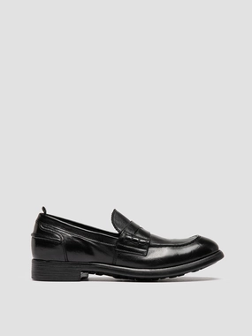 CHRONICLE 056 - Black Leather Penny Loafers Loafers Online