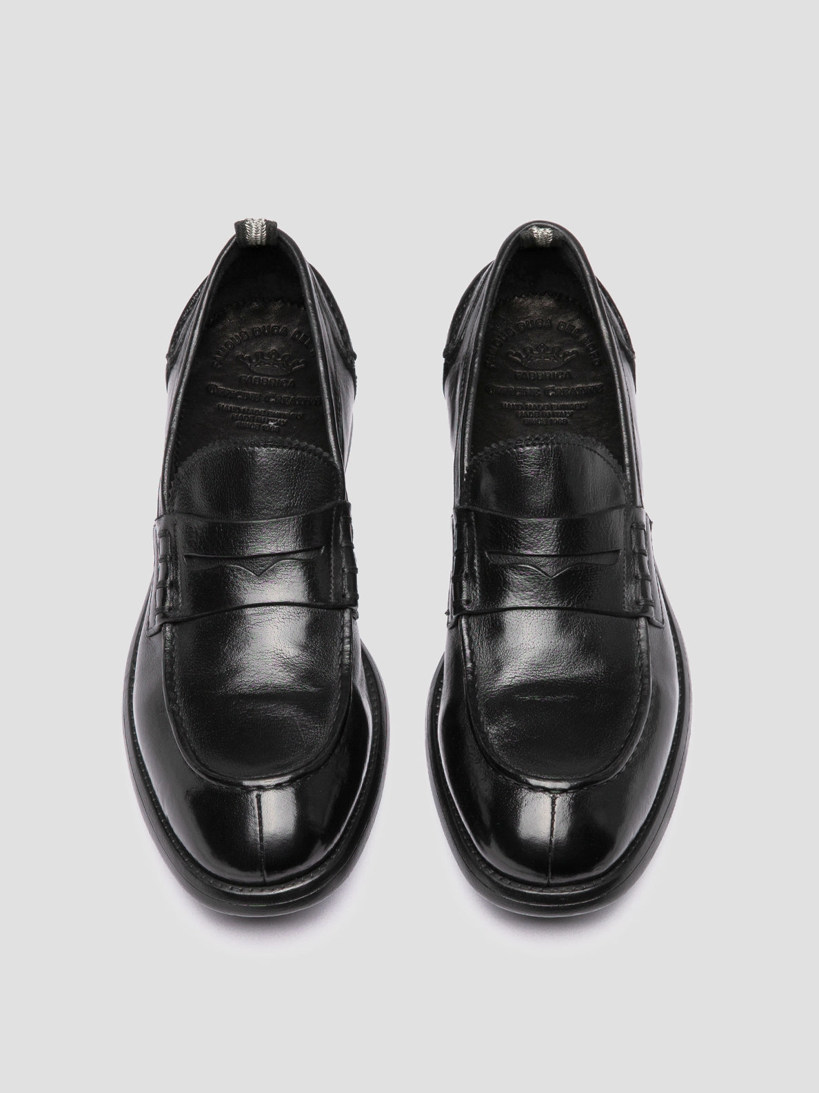 CHRONICLE 056 - Black Leather Penny Loafers Wingtip Loafers With Tassels