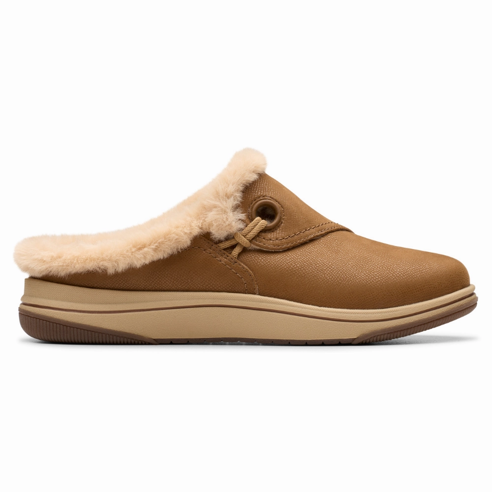 Clarks Breeze Myth Dark Tan Clog (Women's) Adventure Time Slippers