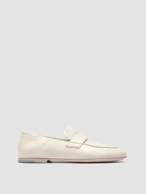 Comfortable Dress Loafers BLAIR DD 001 - White Leather Penny Loafers