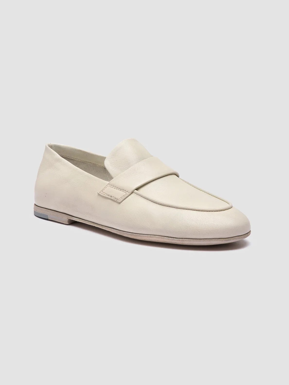 Penny Loafers 80s BLAIR DD 001 - White Leather Penny Loafers