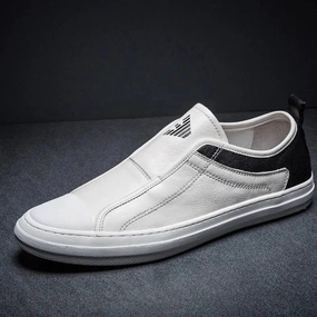 Gray Loafers Mikee Slip-On Leather Sneakers