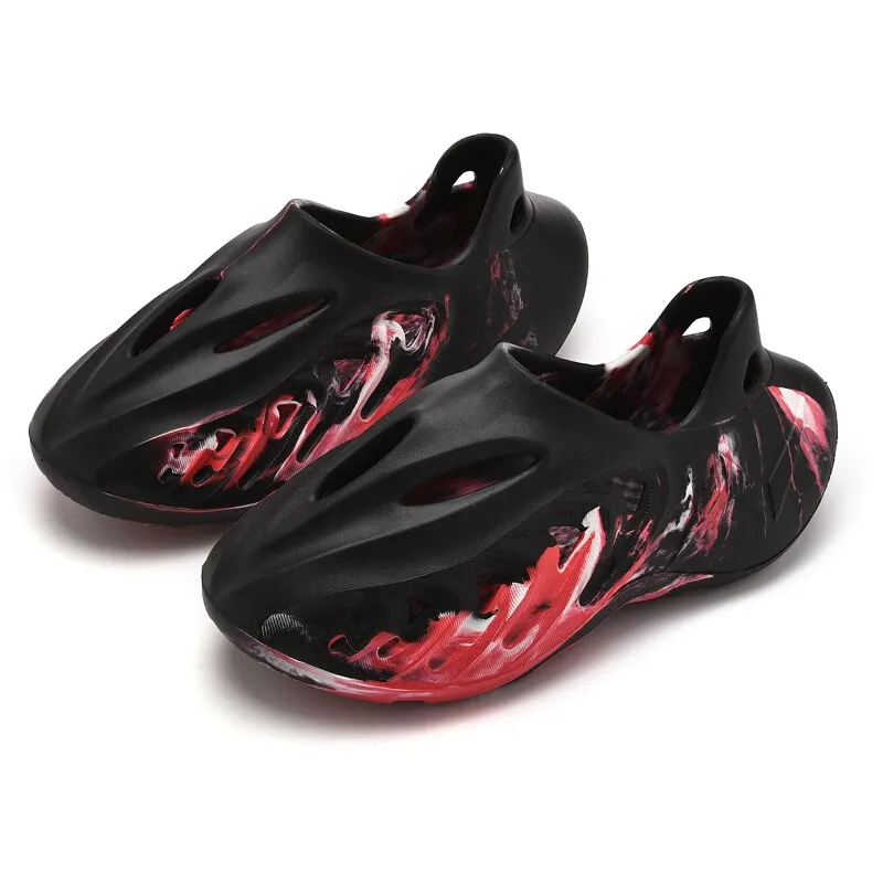 Sandals Handmade Authentic Heels Open Toe Bogolan Mudcloth Hot Sale Brand Clogs Men Sandals Casual Shoes EVA Lightweight Men's Slippers Colorful Shoes for Summer Beach Zapatos Hombre