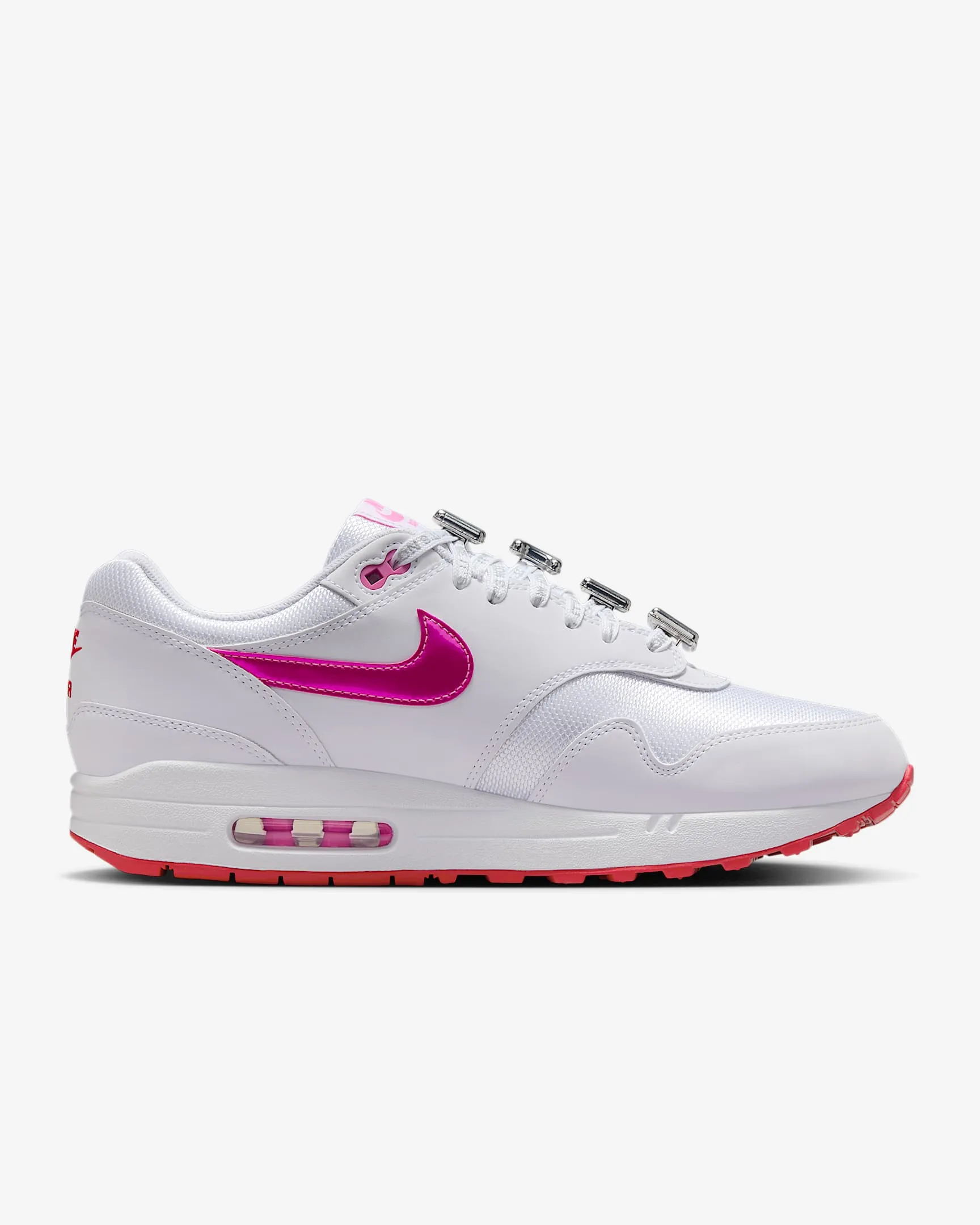 Nike Men's Air Max 1 Premium Shoes - White / Playful Pink / University Red Nike Kyrie Basketball Shoe