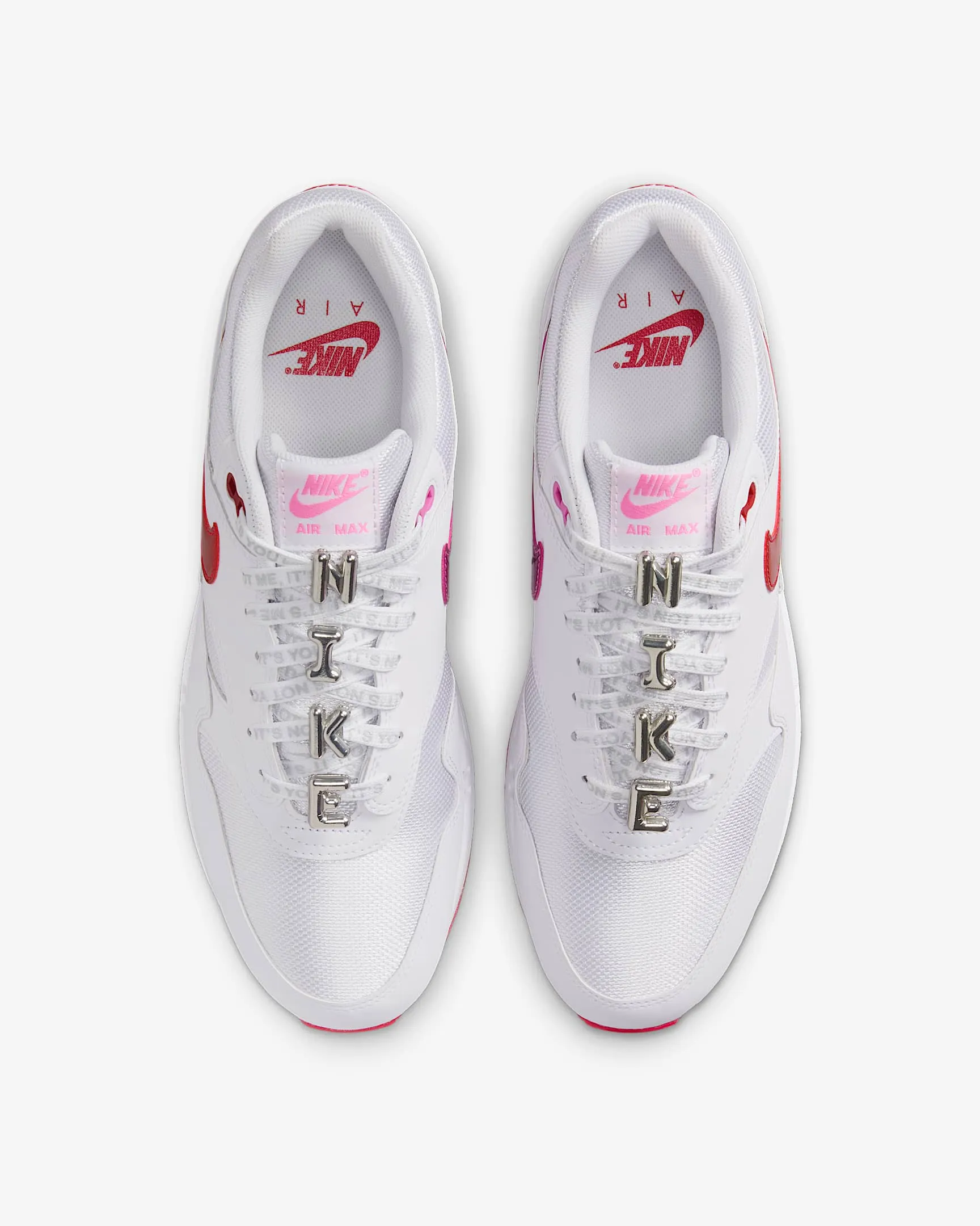 Nike Men's Air Max 1 Premium Shoes - White / Playful Pink / University Red Nike Shoe For Basketball