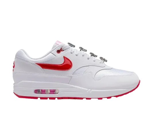 Nike Men's Air Max 1 Premium Shoes - White / Playful Pink / University Red Nike Terminator Shoes