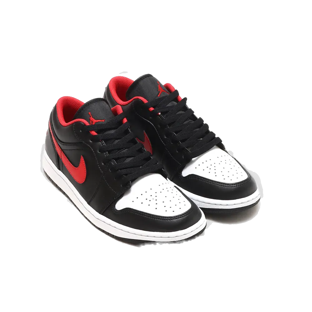 Nike Men's Air Jordan 1 Low Shoes - Black / Fire Red / White Nike Size Guide Shoes
