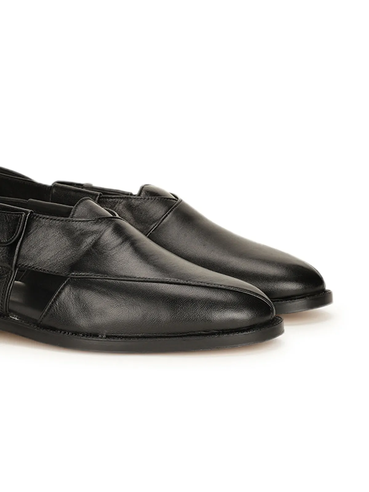 Clementine Leather Ethnic Peshawari Sandals Flat Strap Sandals