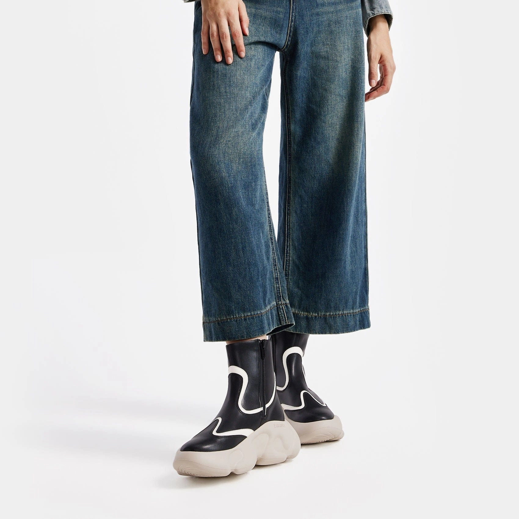 Over Knee High Boots Leather Straight Black Zarautz V Women