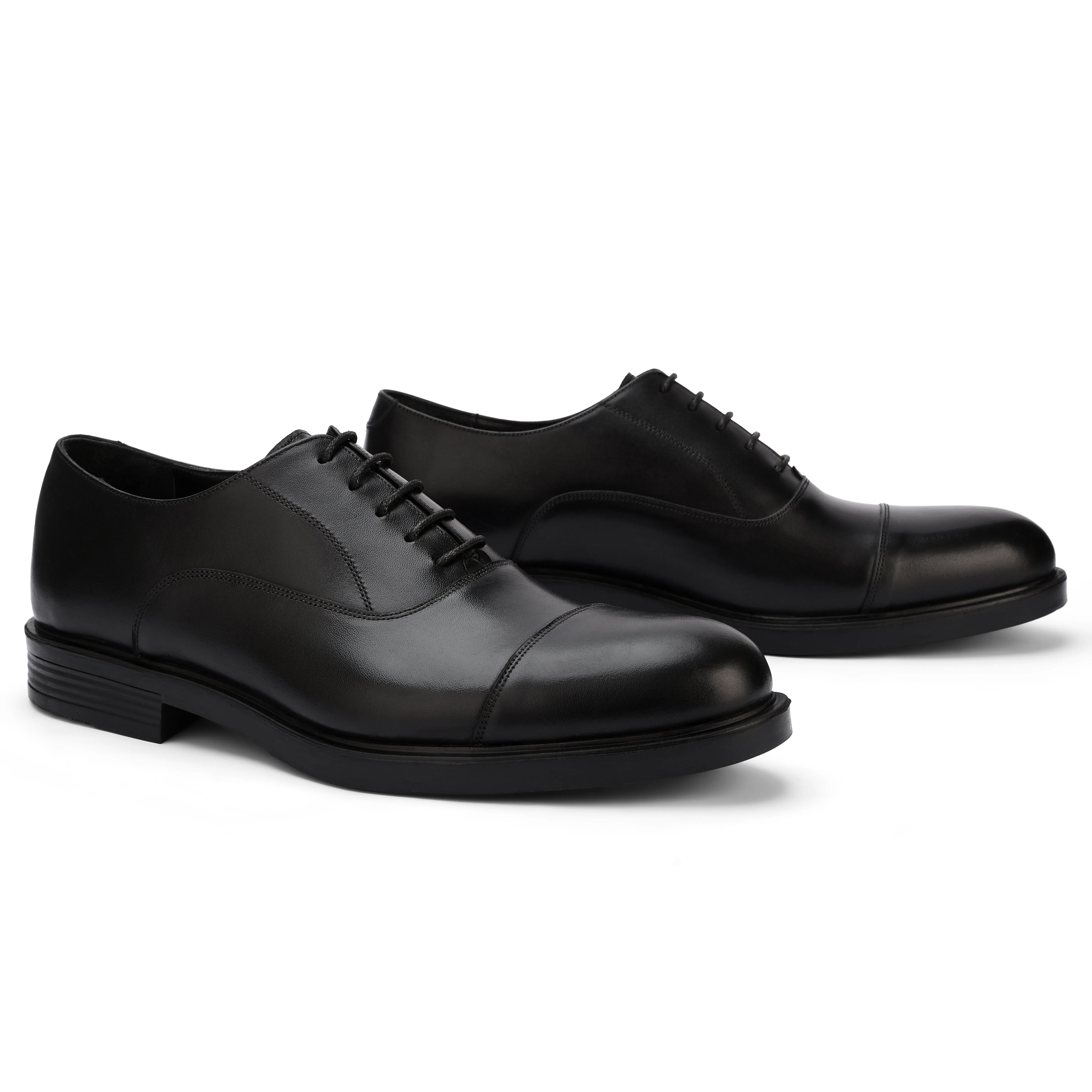 Width Brio Regal Black Leather Dress Shoes - Black