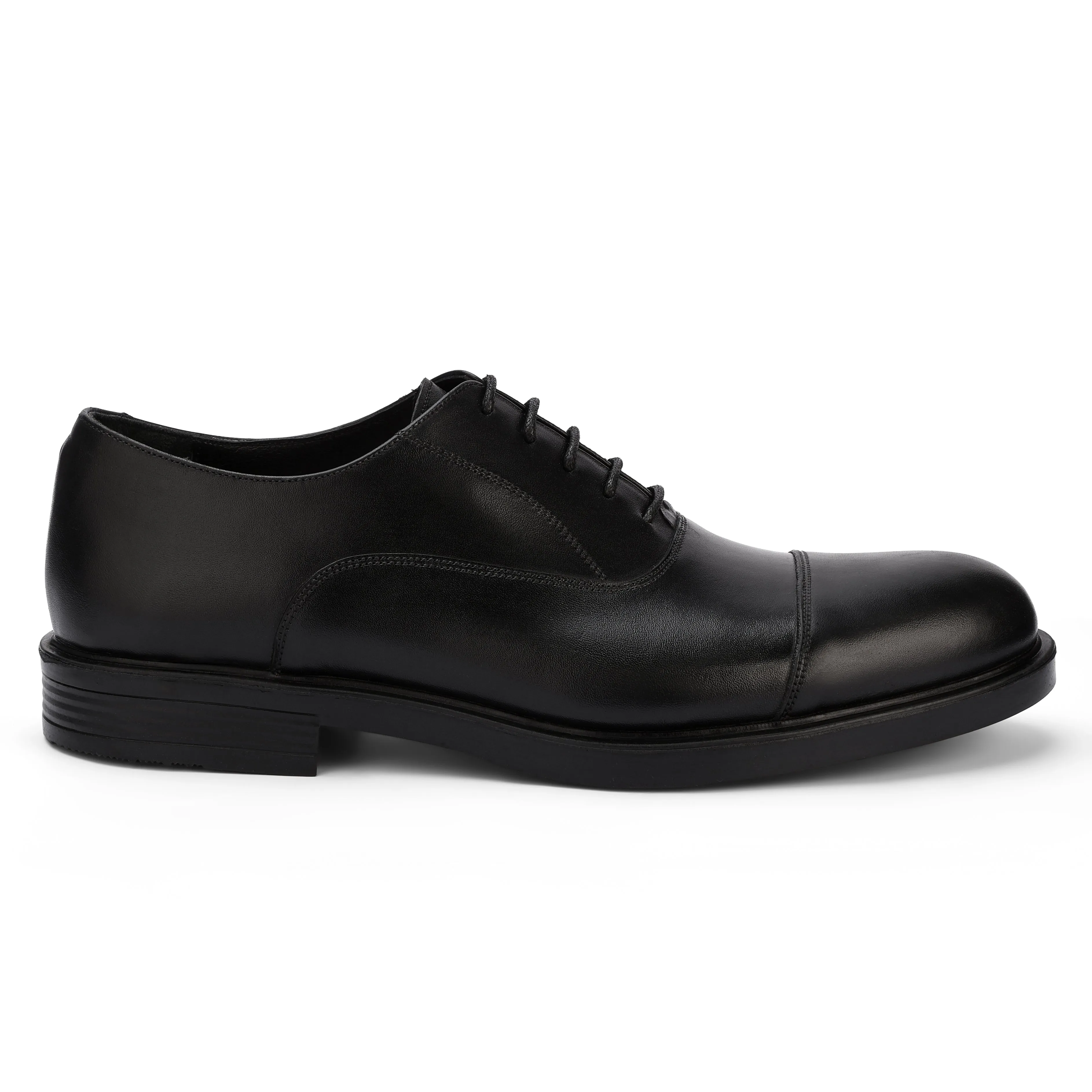 Tap Oxfords Brio Regal Black Leather Dress Shoes - Black