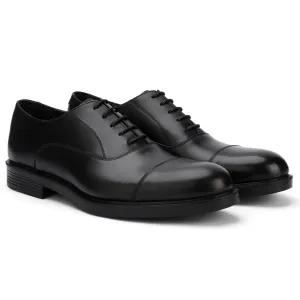 Derby Vs Oxford Vs Brogue Brio Regal Black Leather Dress Shoes - Black