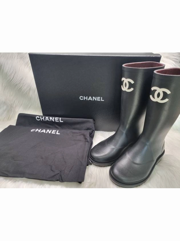 CC Logo Caoutchouc Rain Boots Black Chanel Spectre Boots
