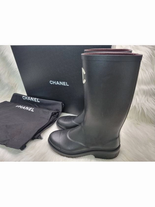 Leggings With Boots CC Logo Caoutchouc Rain Boots Black Chanel