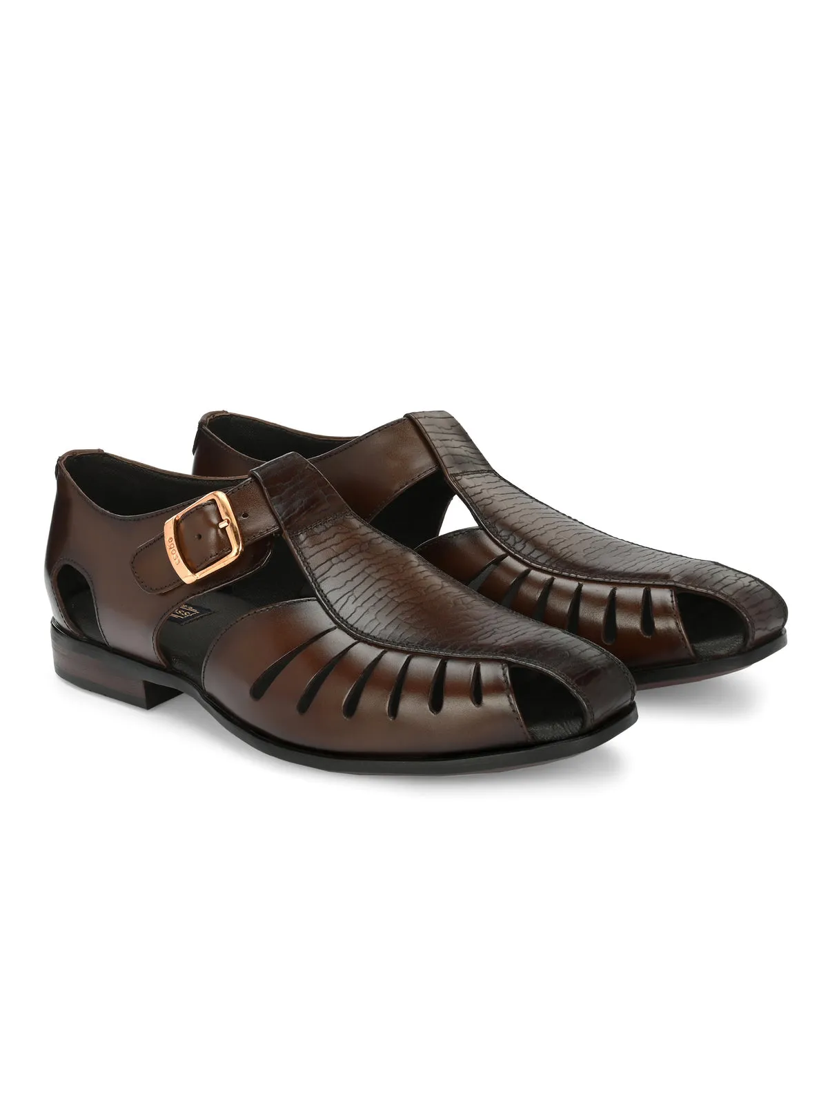 Roman Leather Ethnic Peshawari Sandals Monolith Sandals