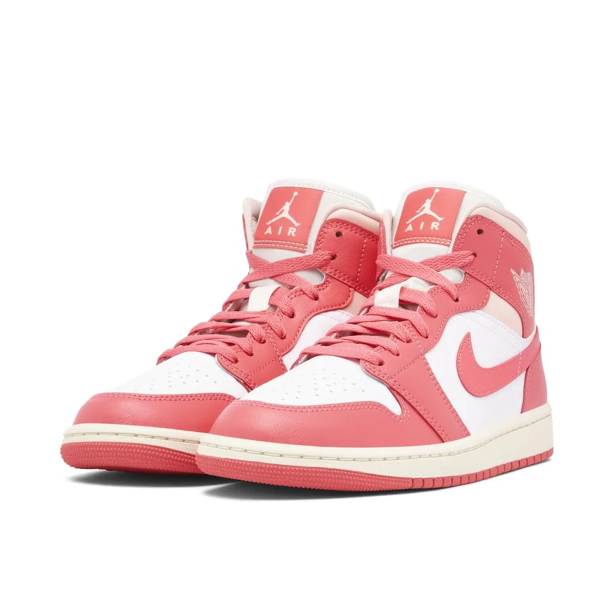 Nike Women's Jordan 1 Mid Shoes - White / Sea Coral / Sail Running Shoes Nike Free