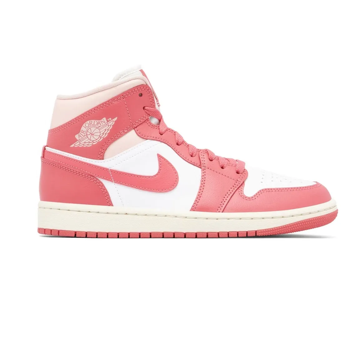 Nike Women's Jordan 1 Mid Shoes - White / Sea Coral / Sail Packers Nike Shoes