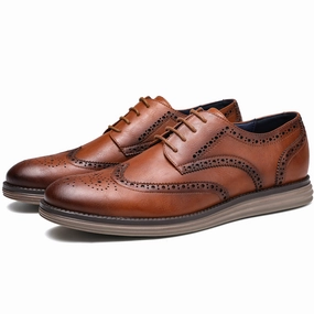 Crazy Horse Oxfords West Louis Genuine Leather Smart Business Brogue Dress Shoes