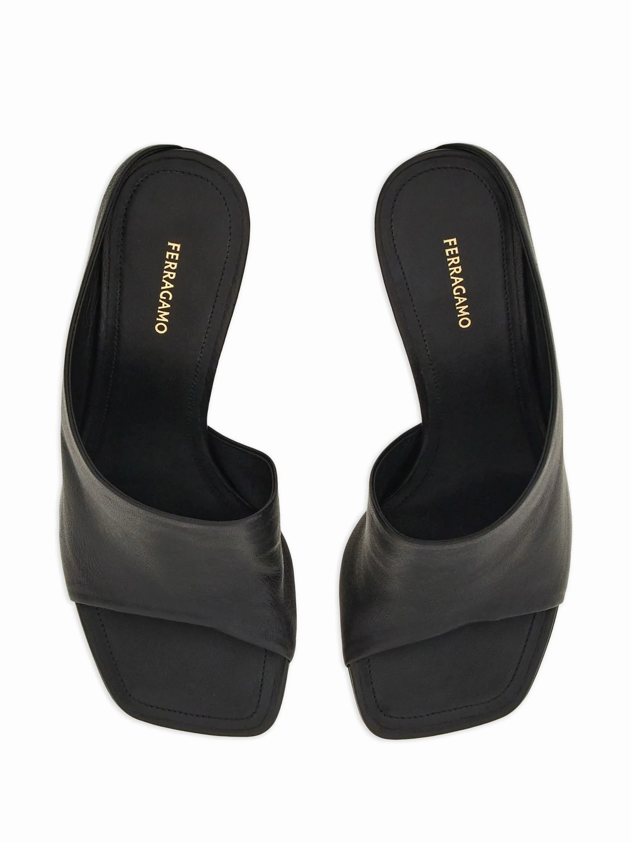 Curved 85mm leather sandals Stitching Sandals