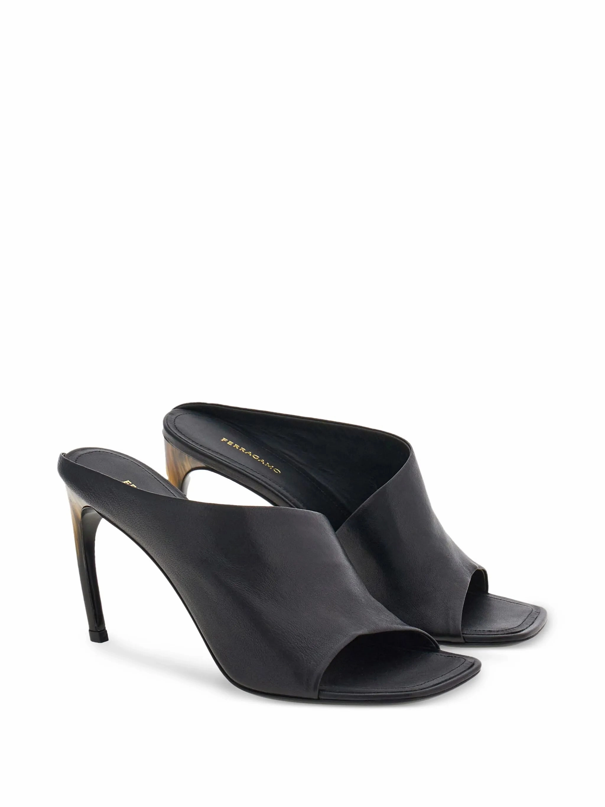 Wedge Strappy Sandals Curved 85mm leather sandals