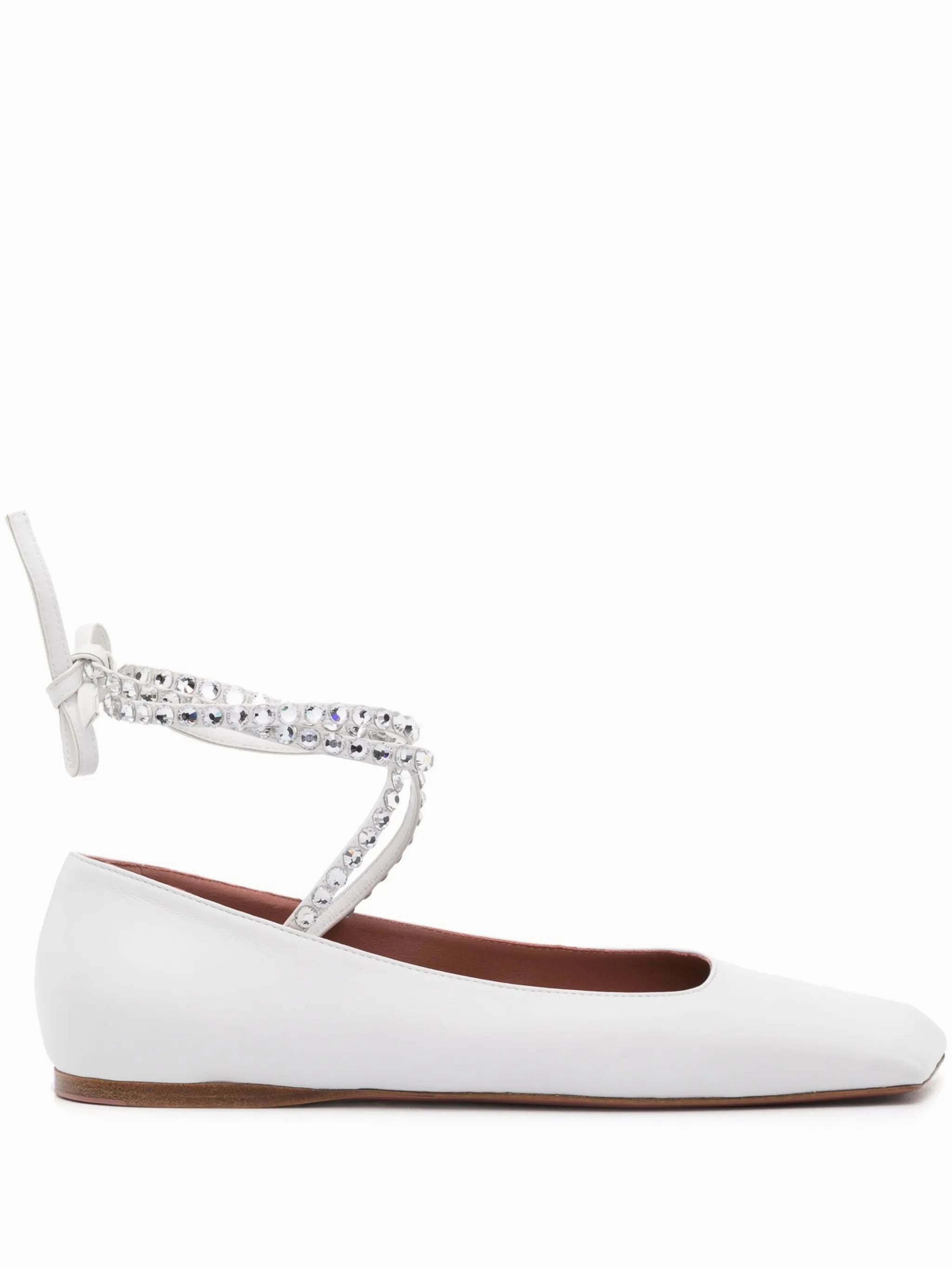 Designer Shoes Flats Ane embellished leather ballerina shoes