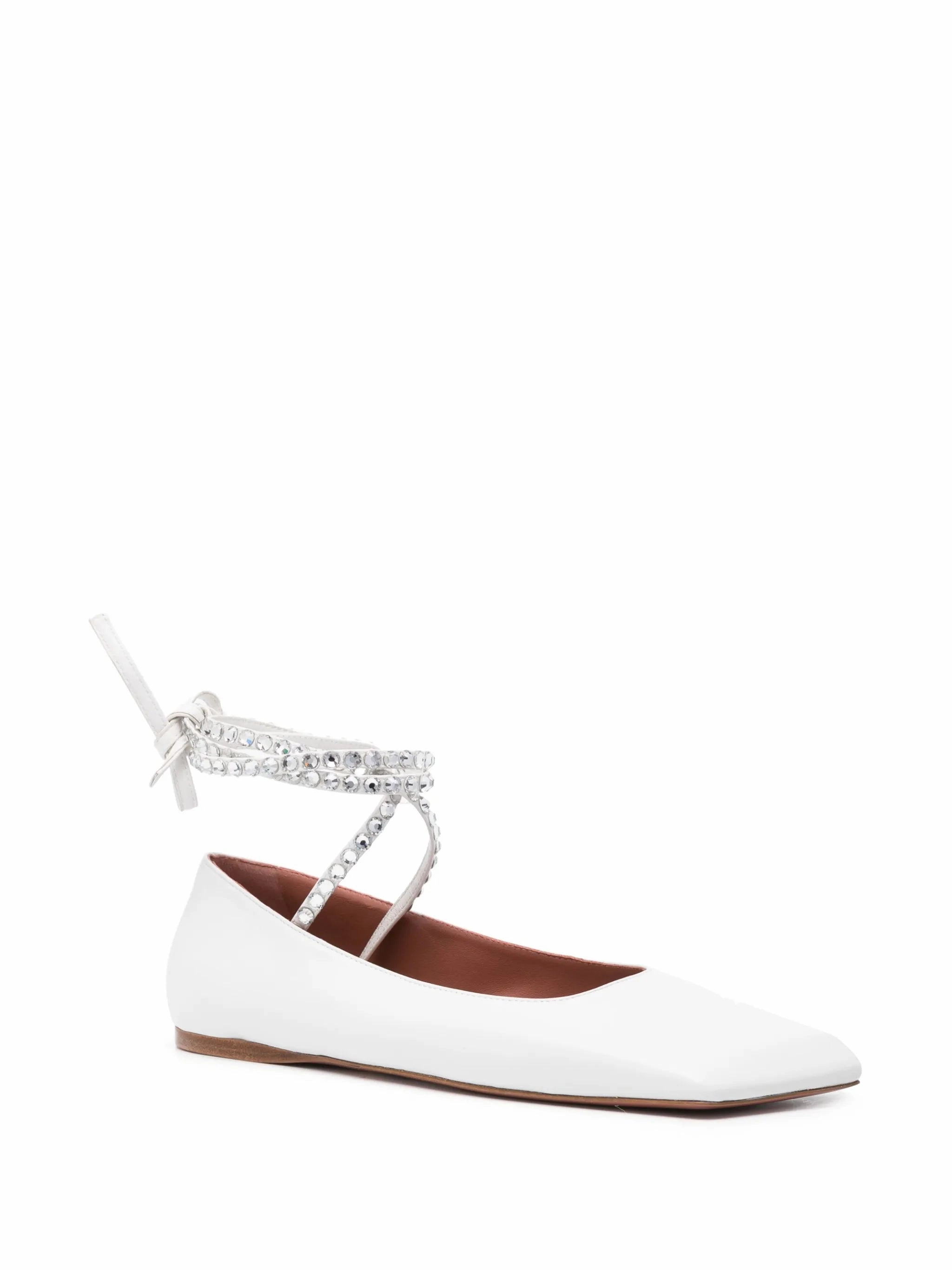 Canvas Shoes Ane embellished leather ballerina shoes