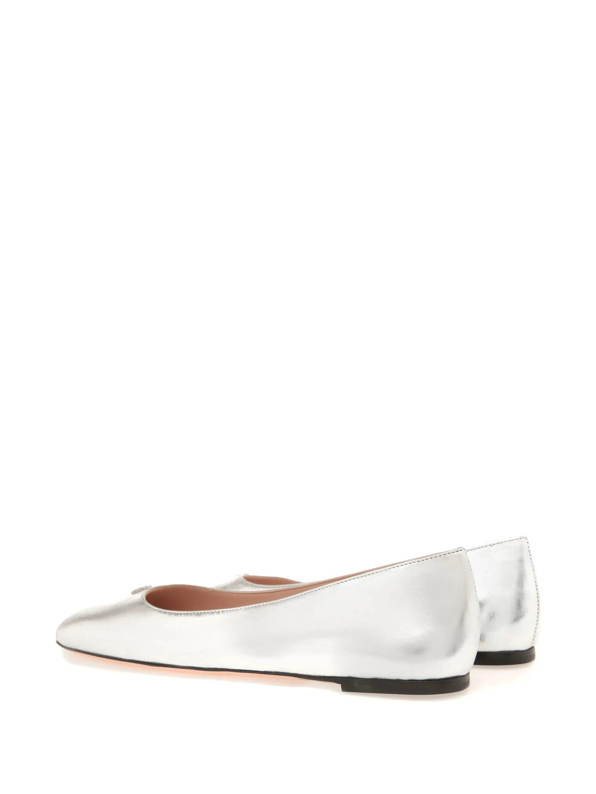 Flat Shoe Polish Emblem logo-plaque leather ballerina flats