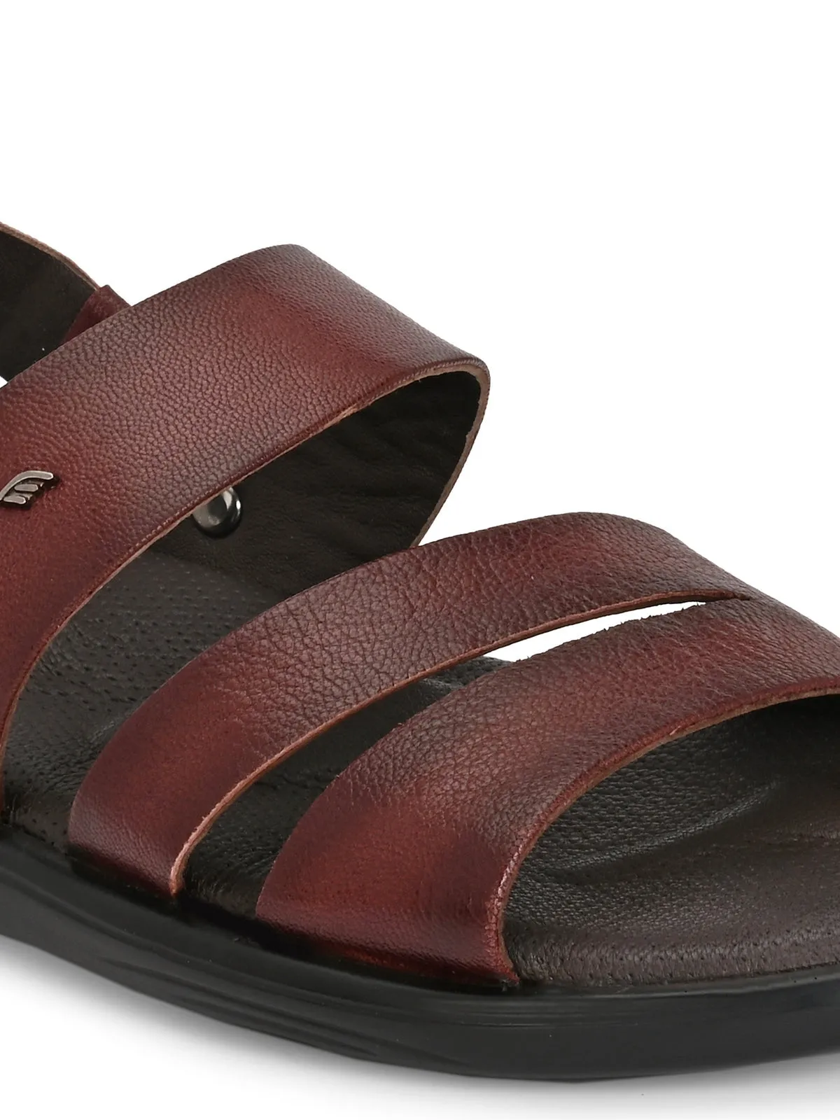 Adrian Leather Strap Sandals Dunnet Flower Full Grain Leather Sandals