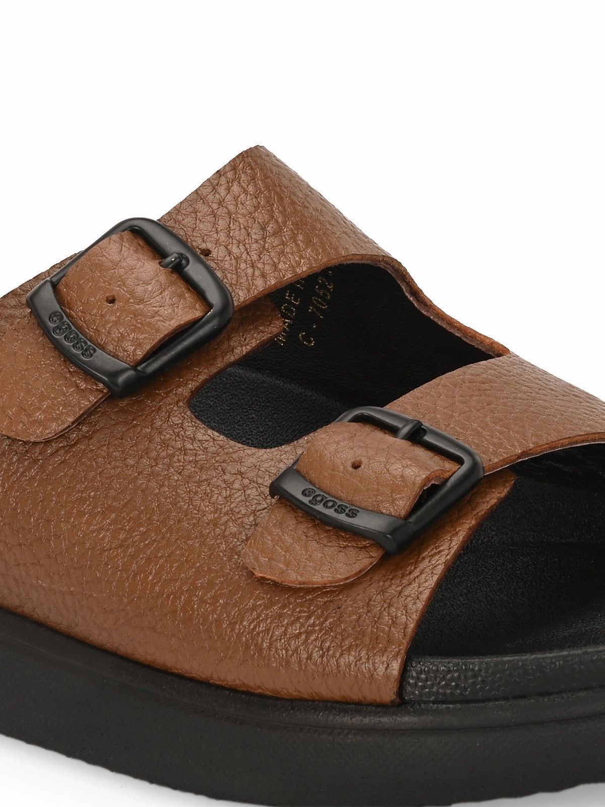 Bare Feet Slippers Kai Double Strap Leather Sliders