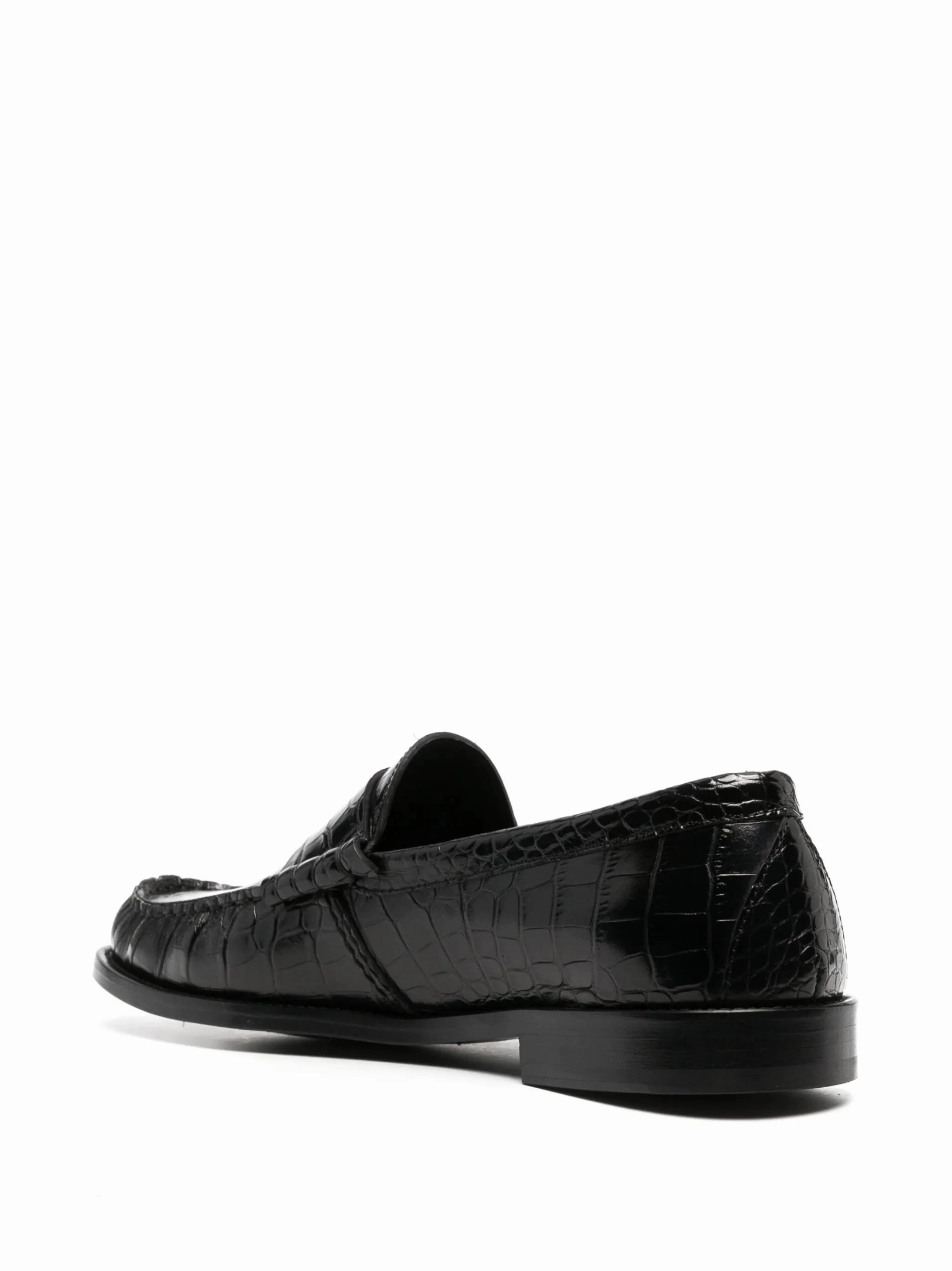 crocodile-effect leather loafers Casual Slip Loafers