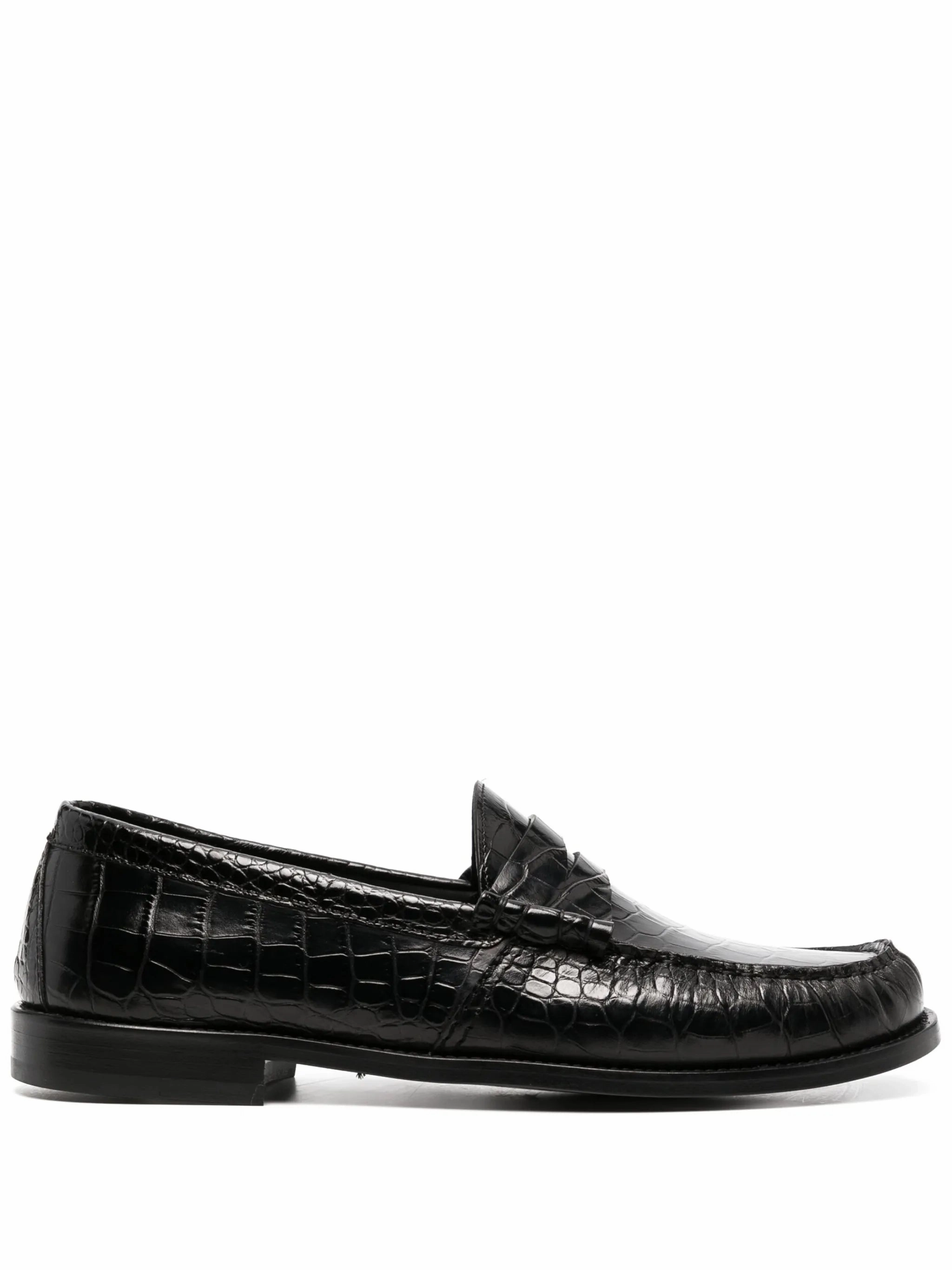 Dress And Loafers crocodile-effect leather loafers