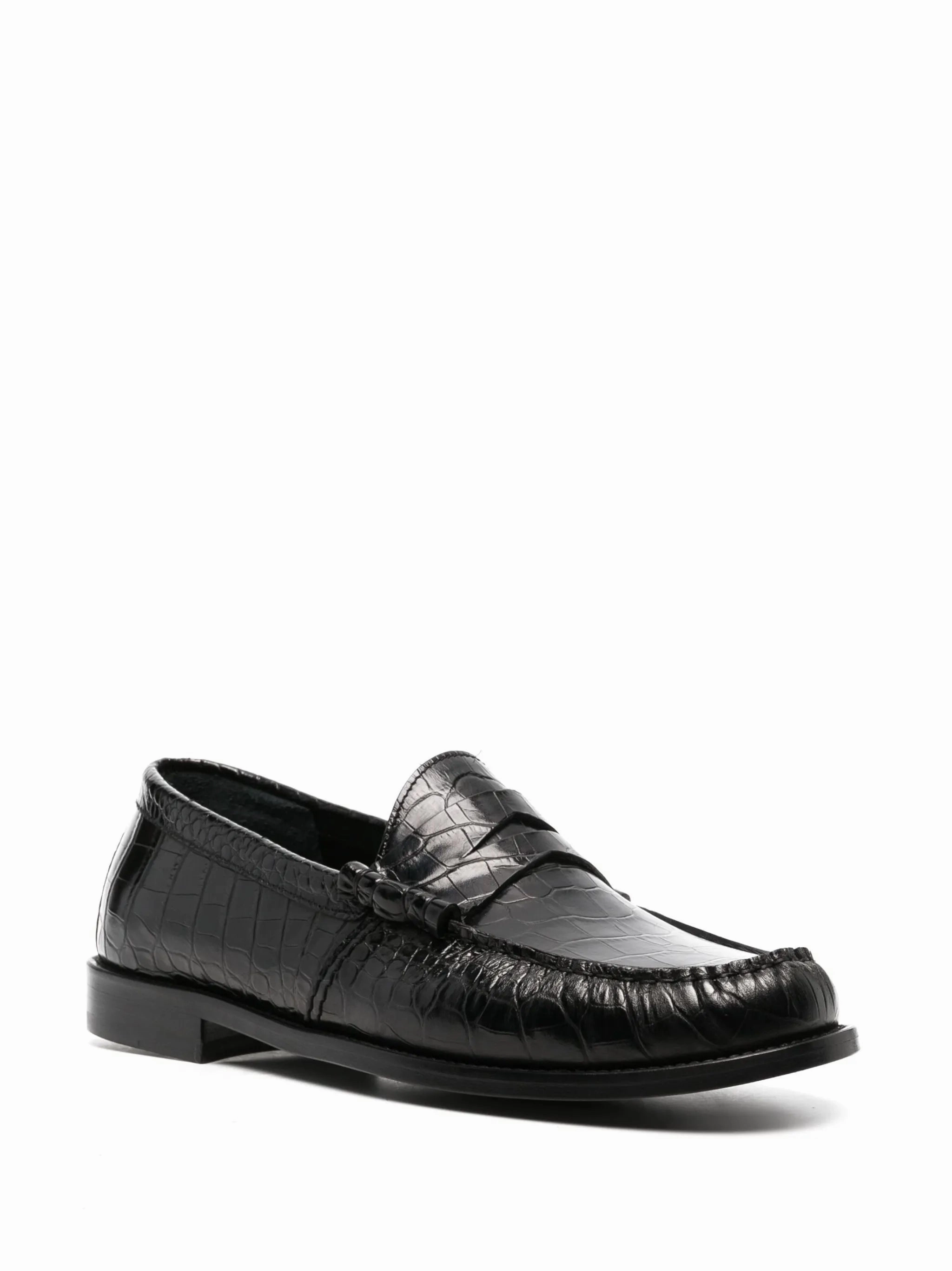 Johnson And Murphy Loafers crocodile-effect leather loafers