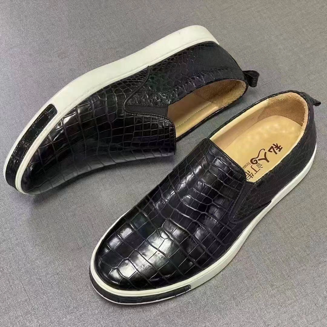 Dolce Vita Penny Loafers Crocodile Shoes Men Crocodile Leather Driving Shoes  Slip on Platform Loafers Working Shoes