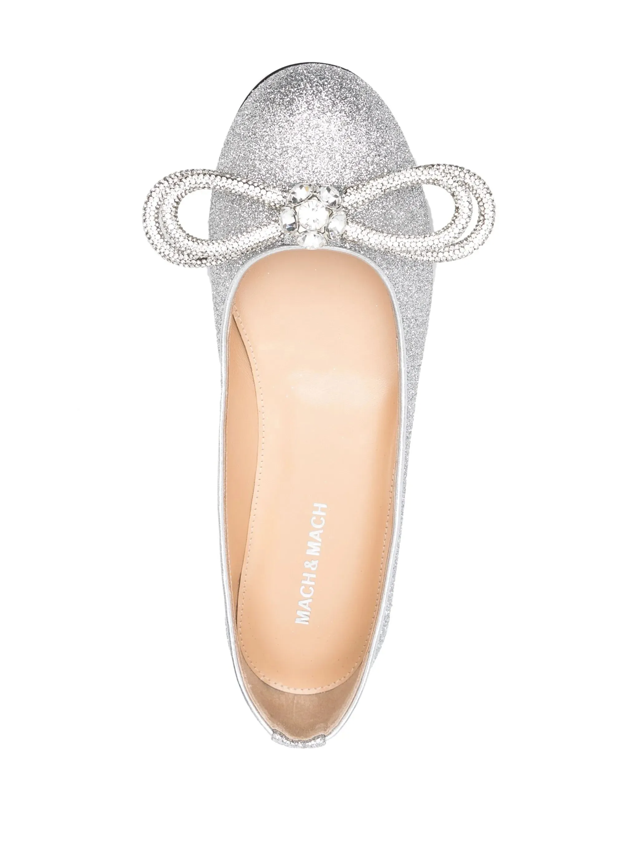 Tie Flats Shoes crystal-embellished bow ballerina shoes