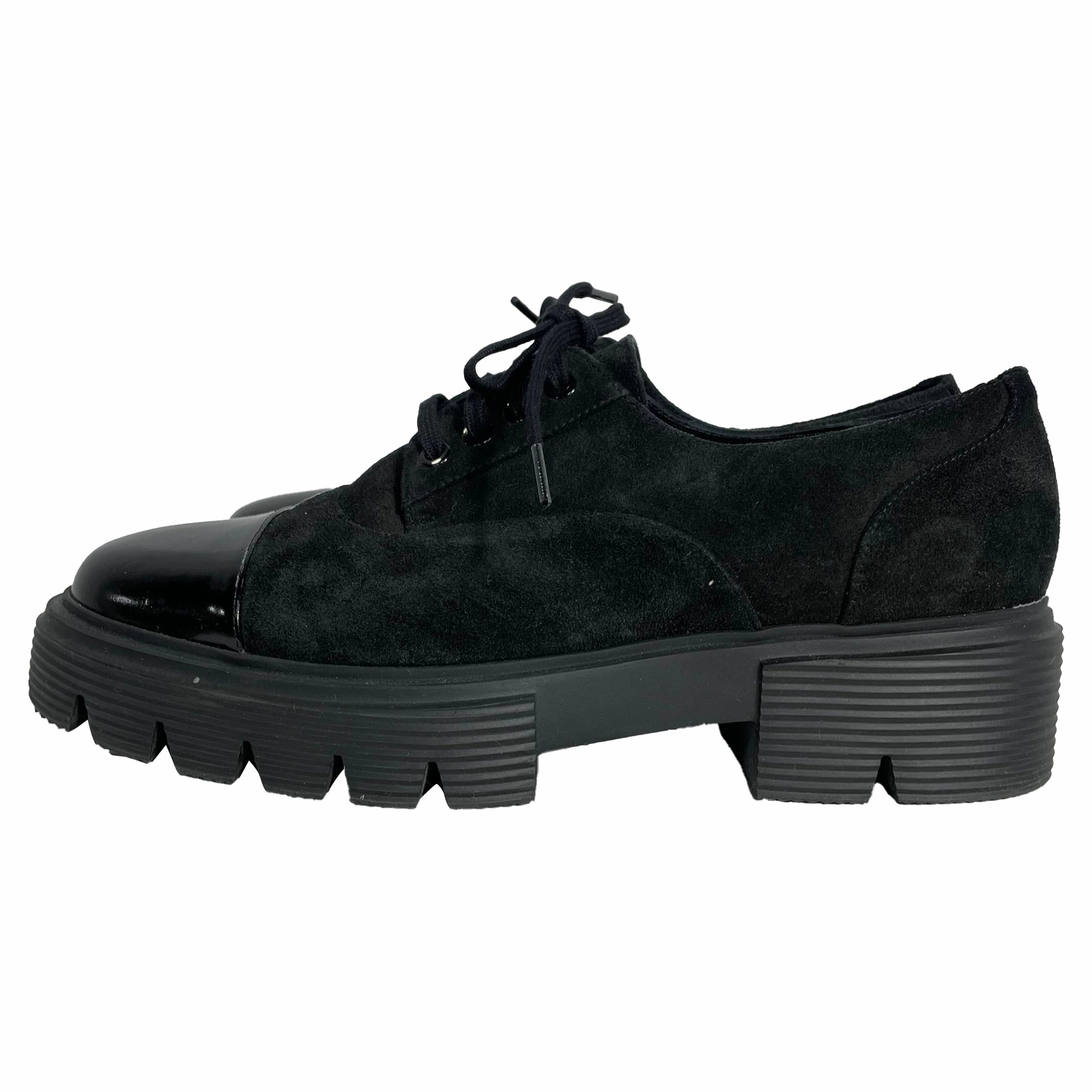 Oxfords Derbies And Brogues Stuart Weitzman Nolita Platform Oxford Shoes in Black Suede