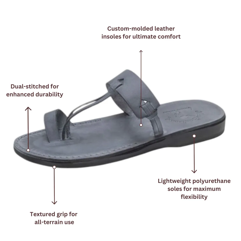 Sandals Hotel Montego Bay David - Leather Open Toe Sandal | Grey