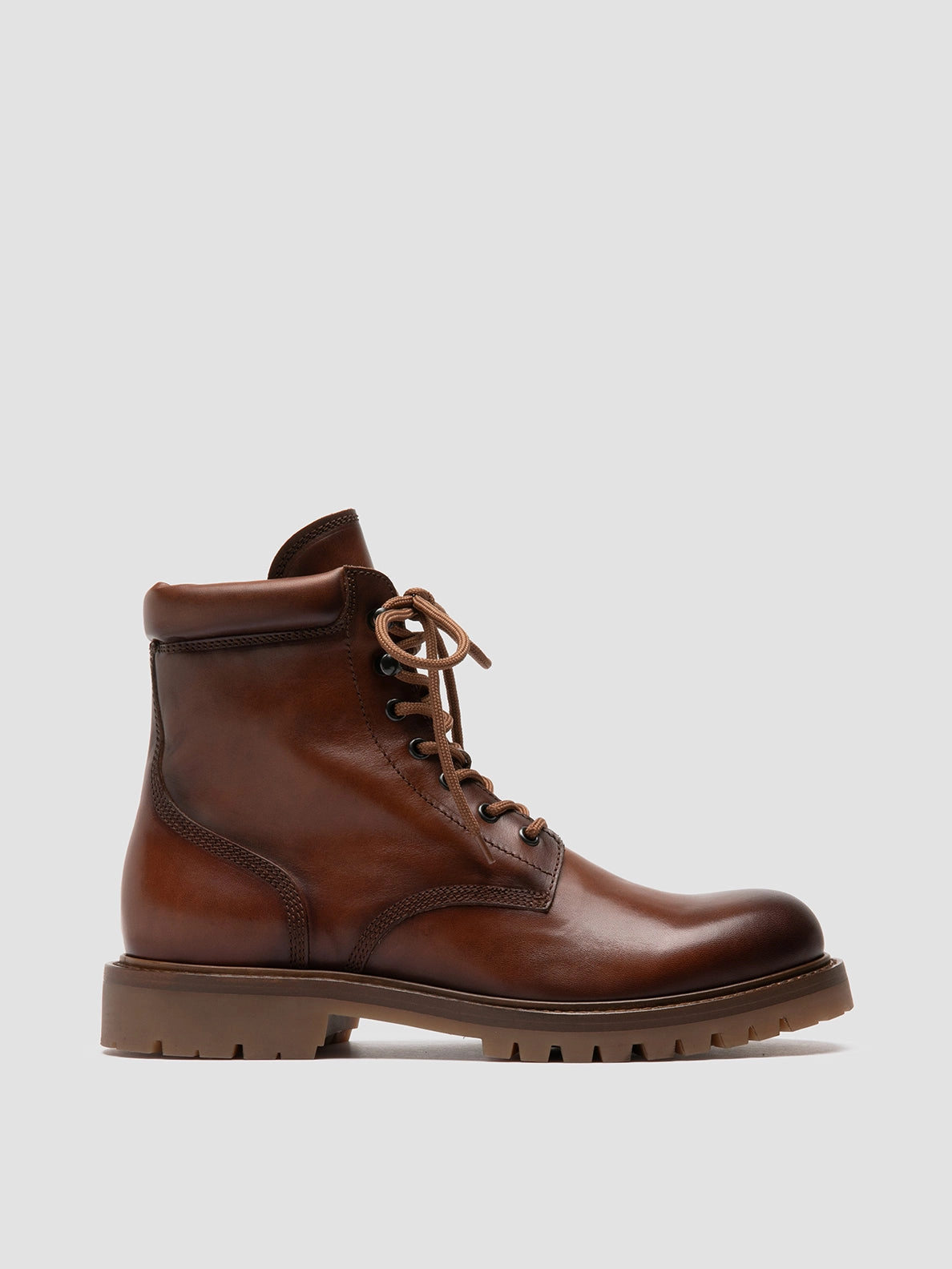 BOSS 002 - Brown Leather Lace Up Boots Ski Boots With Warmers