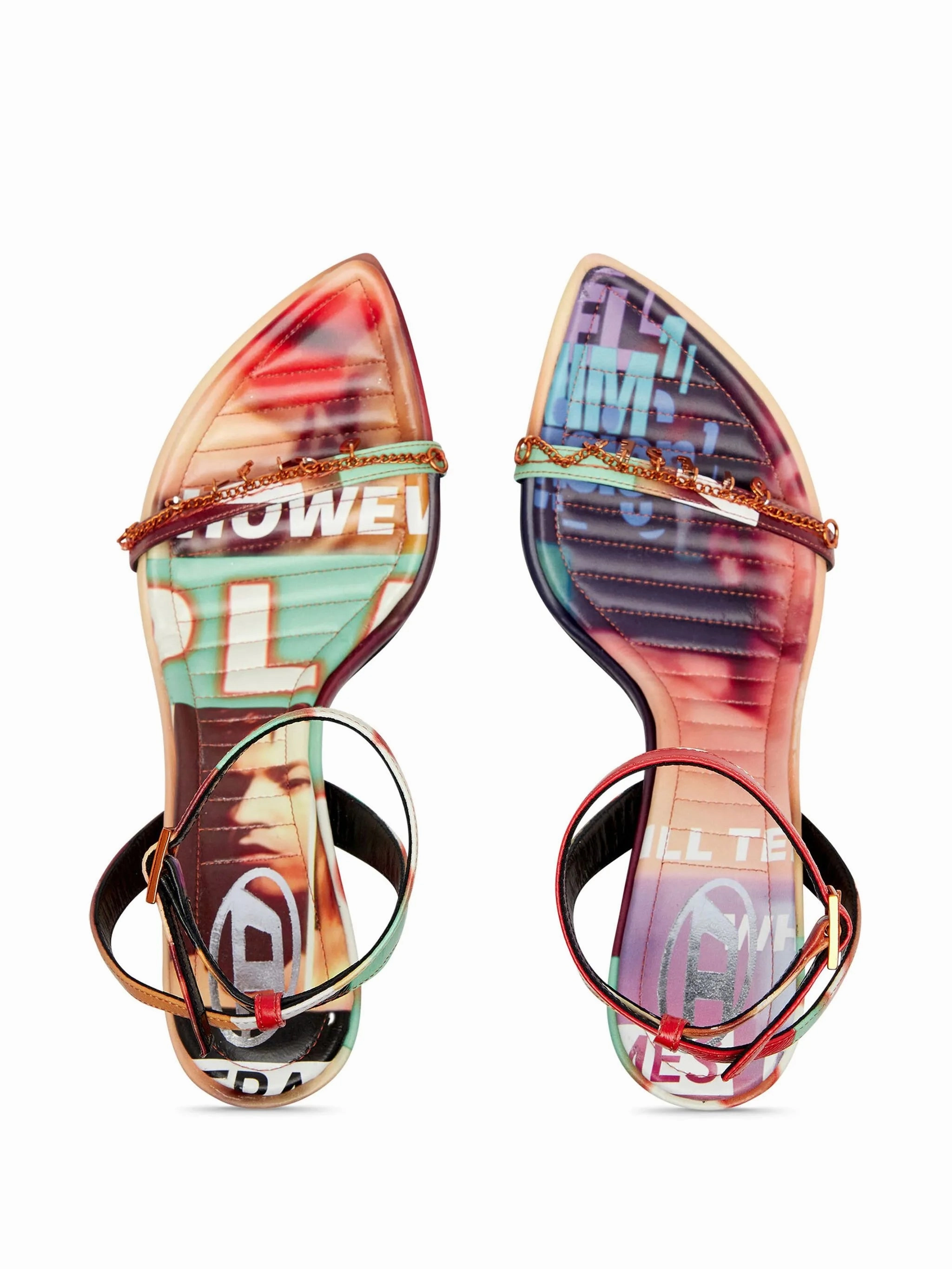 Heel Strappy Sandals D-Vina logo-charm sandals