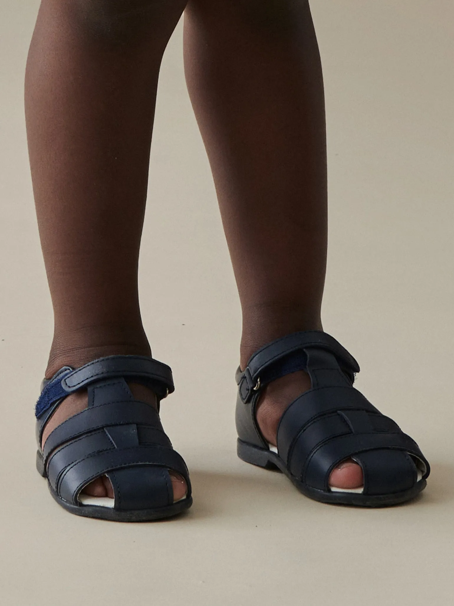 Chunky Sandals Navy Leather Toddler Toledo Sandals