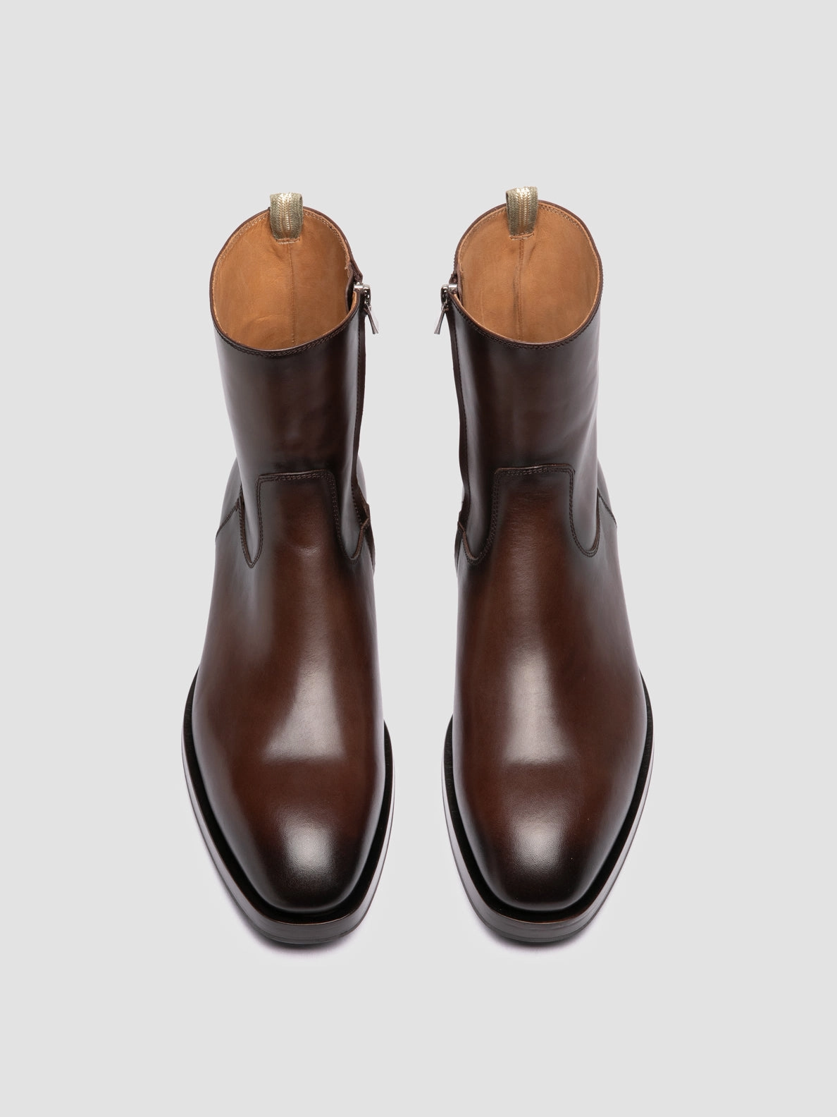 Old Cowboy Boots ORTEGA 002 - Brown Leather Zipped Boots