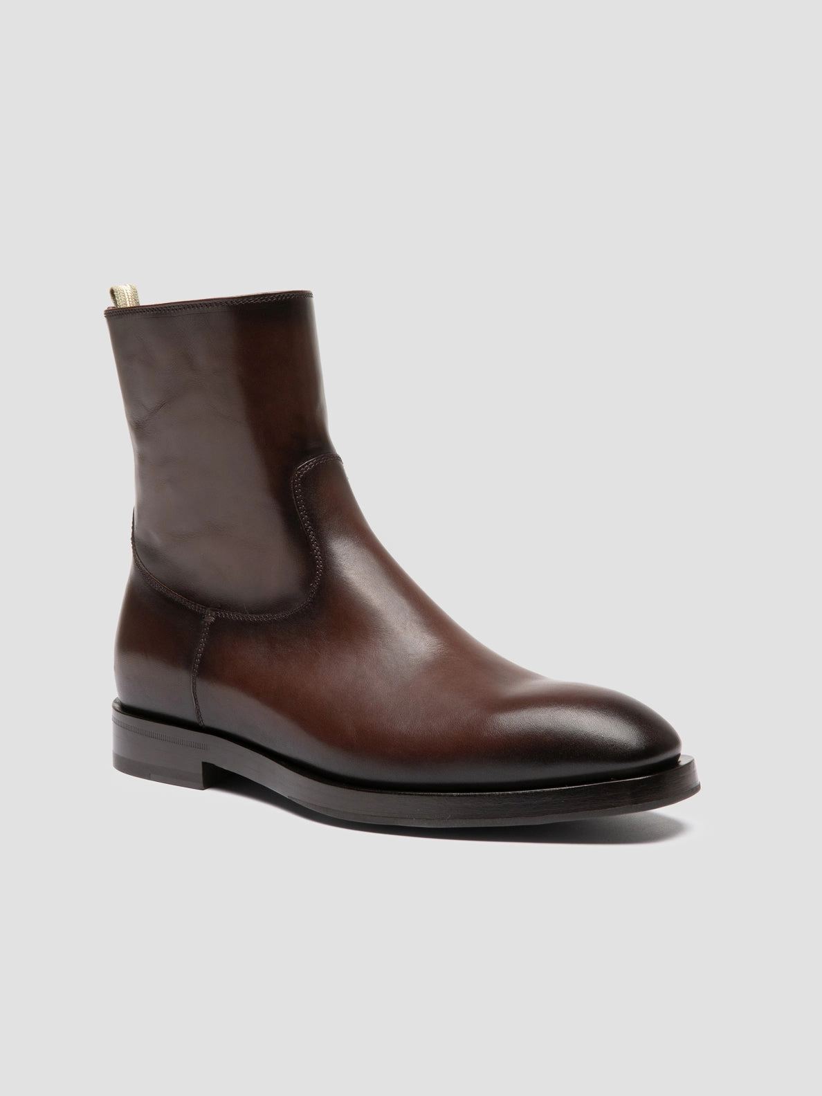 ORTEGA 002 - Brown Leather Zipped Boots Boot Wellington Boots