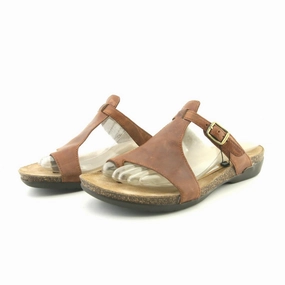 DANSKO  REMI BROWN WAXY BURNISHED LEATHER Slide Mat