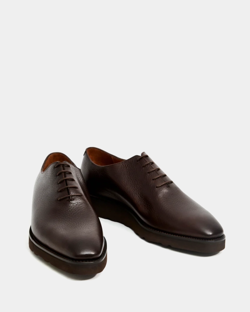 Dark Brown Wholecut Lightweight Shoe Tying Oxfords